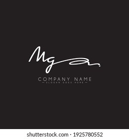 Logo für die erste Unterschrift von MG - Handgeschriebenes Vektorlogo für den Anfangsbuchstaben M und G