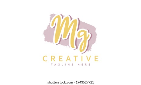 MG Initials, handwriting logo vector
