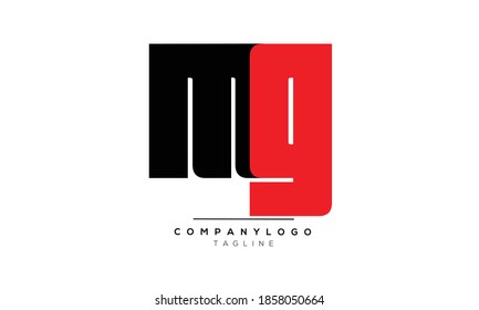 MG initials monogram letter text alphabet logo design