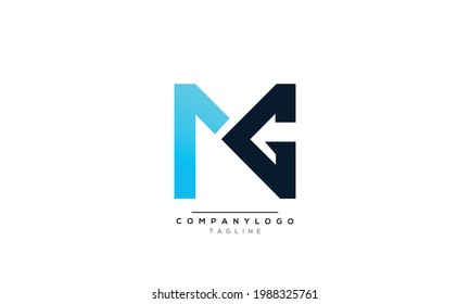 MG initials monogram letter text alphabet logo design
