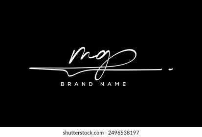 MG letter beauty handwriting vector logo. 
