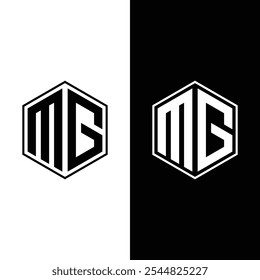 Letra MG Logo inicial Design Vetor modelo ilustração Stock Vetor