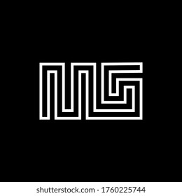 Diseño del logotipo de la letra MG. Letras iniciales icono del logotipo de MG. Letra abstracta MG M G mínima plantilla de diseño de logotipo. vector de diseño de letras M G con colores negros. logotipo de mg.