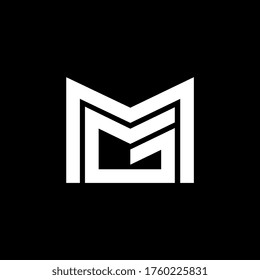 MG Letter Logo Design. Initial letters MG logo icon. Abstract letter MG M G minimal logo design template. M G letter design vector with black colors. mg logo.