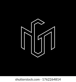 MG Letter Logo Design. Initial letters MG logo icon. Abstract letter MG M G minimal logo design template. M G letter design vector with black colors. mg logo.
