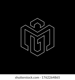 Logo-Design für MG-Buchstaben. Anfangsbuchstaben MG Logo Symbol. Abstrakter Brief MG M G minimale Logo Design Vorlage. M G Buchstaben Design Vektor mit schwarzen Farben. mg Logo.