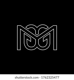 MG Letter Logo Design. Initial letters MG logo icon. Abstract letter MG M G minimal logo design template. M G letter design vector with black colors. mg logo.