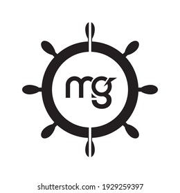 MG Letter Logo Design. Initial letters MG logo icon. Abstract letter MG M G minimal logo design template. M G letter design vector with black colors. mg logo.