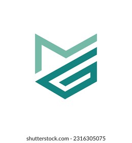 Logo-Design für MG-Buchstaben. Anfangsbuchstaben MG Logo Symbol