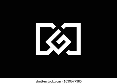 Diseño del logo de la carta MG sobre fondo de lujo. Concepto del logotipo de la letra de la letra de un monograma GM. Diseño de iconos de MG. Diseño de iconos de letras elegantes y profesionales GM sobre fondo negro. M G MG GM