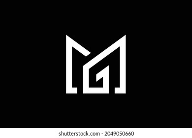MG letter logo design on luxury background. GM monogram initials letter logo concept. MG icon design. GM elegant and Professional white color letter icon design on black background.