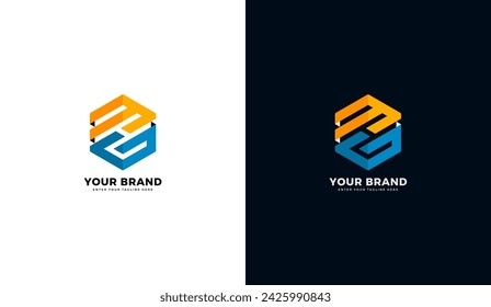 MG letter logo. Hexagram illustration design. Vector graphic