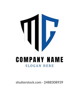 MG letter logo template design on simple white background with dark blue color. MG letter logo. MG Letter Logo Design. MG Letter Logo Template. Vector EPS 10.