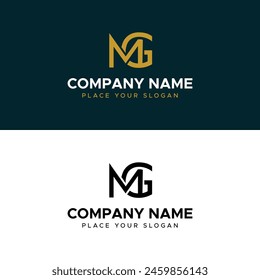 MG Letter Monogram Gold Minimalist Vector Logo

