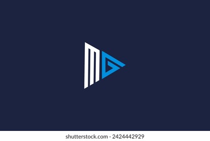 mg letter with play logo icon design vector design template inspiration