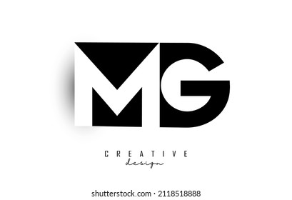 MG letters Logo with negative space design. Letter with geometric typography. Creative Vector Illustration with letters.