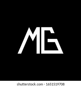 Logotipo MG monograma abstracto aislado en fondo negro
