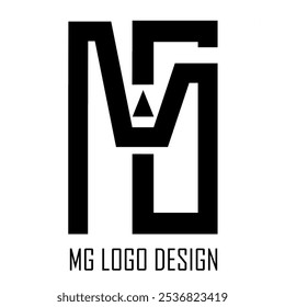 Projeto do logotipo MG com conceito geométrico.