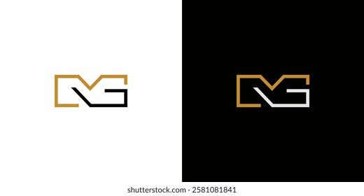 MG logo design is sophisticated and unique with black and gold accents