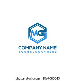 MG logo letter initial, Abstract polygonal Background Logo,