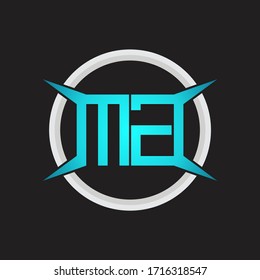 Monograma del logotipo MG con plantilla de diseño de forma circular y de cuatro ejes
