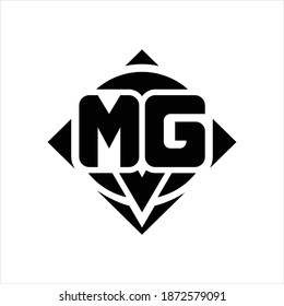 MG Logo monogram with circle shape and square rotate rounded design template on white background
