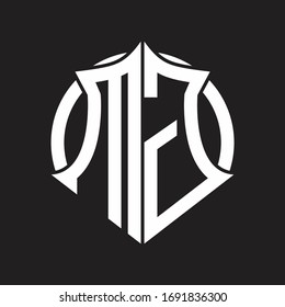 Monograma del logotipo MG con emblema y plantilla de diseño redondeado