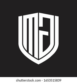MG Logo monogram with emblem shield design isolated on black background