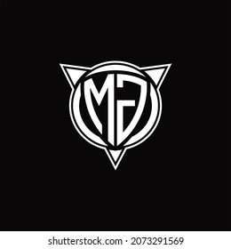 MG Logo monogram isolated with circle shape and three arrow design template