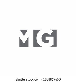 MG Logo monogram with negative space style design template isolated on white background