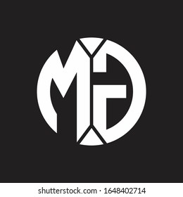 MG Logo monogram with piece circle ribbon style