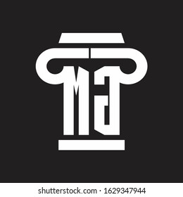MG Logo monogram with pillar style design template