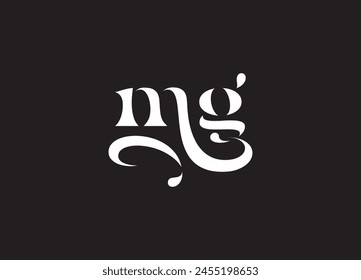 mg Lowercase Letter Initial Logo Design Template Vector Illustration