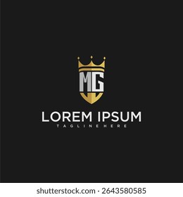 MG luxury letter monogram for crown and shield logo design