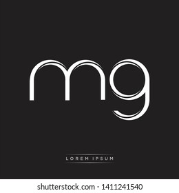 mg m g logo Initial Letter Split Lowercase Modern Style