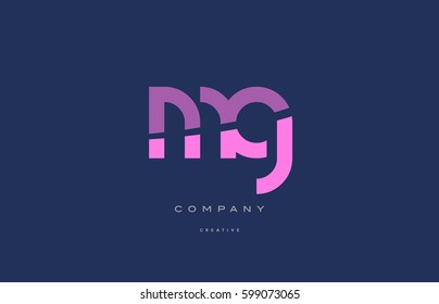 mg m g  pink blue pastel modern abstract alphabet company logo design vector icon template 