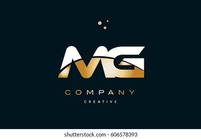 mg m g  white yellow gold golden metal metallic luxury alphabet company letter logo design vector icon template