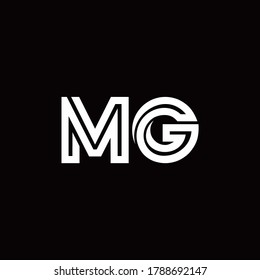 MG monogram logo with abstract line design template