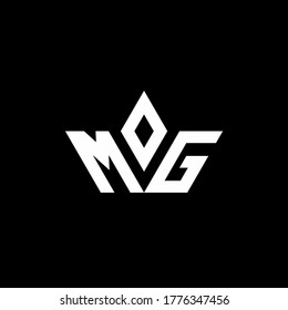 MG monogram logo with crown shape luxury style design template