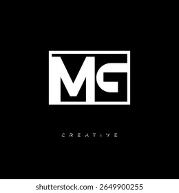 MG Negative Space Monogram – Minimalist Black and White Letter mark Logo for Creative Branding, Fashion Identity and Modern Design Concepts
