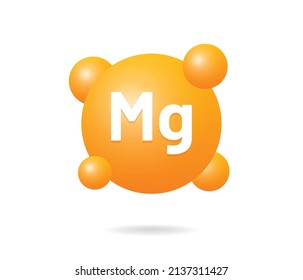 MG symbol of magnesium molecules vector illustration.