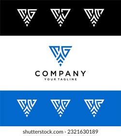 MG triangle logo ,triangle monogram logo with two initials vector Icon, mature, masculine, sophisticated, geometric powerful logo.