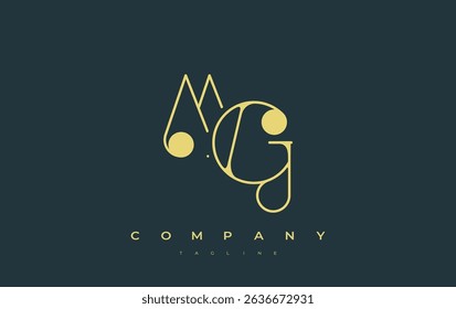 MG Typography Logo Design. Stylish monogram design depiction featuring the letters M and G combined in an artistic signature style, delivering a unique and creative visual representation.
