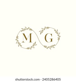 MG wedding infinity in elegant monogram with high quality professional design that will print well