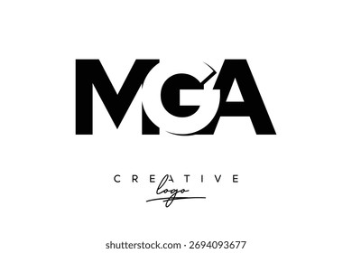 MGA Creative Minimalist Negative Space Latter Logo with Modern Monogram for Branding and Business Lettermark Logo with Initial Letters Logo Design for Branding.