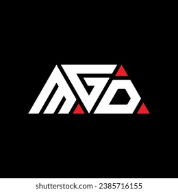Diseño del logotipo de la letra triangular MGD con forma triangular. Monograma de diseño del logotipo del triángulo MGD. Plantilla de logotipo vectorial triangular MGD con color rojo. Logo triangular de MGD Diseño sencillo, elegante y lujoso.