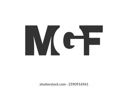 MGF logo design. Initial letter M G F bold font style for tech startups, consulting, corporate branding. Creative company name, headlines typography identity, trendy logotype. Vector illustration.