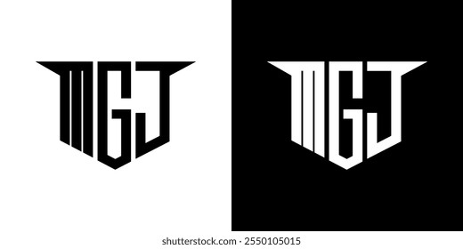 MGJ letter logo design with white background in illustrator, vector logo modern alphabet font overlap style, calligraphy designs for logo, Poster, Invitation, etc.