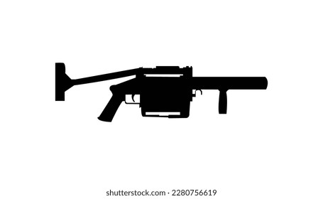 Icono de vector de arma MGL140 aislado en fondo blanco