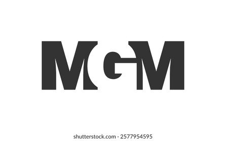 MGM logo design. Initial letter M G M bold font style for tech startups, consulting, corporate branding. Creative company name, headlines typography identity, trendy logotype. Vector illustration.